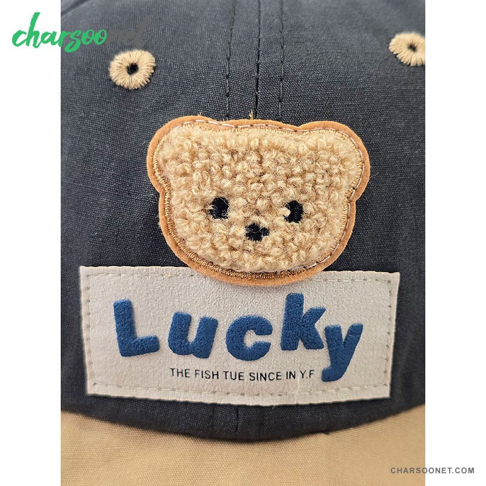 کلاه کپ بچگانه طرح تدی Lucky رنگ دودی