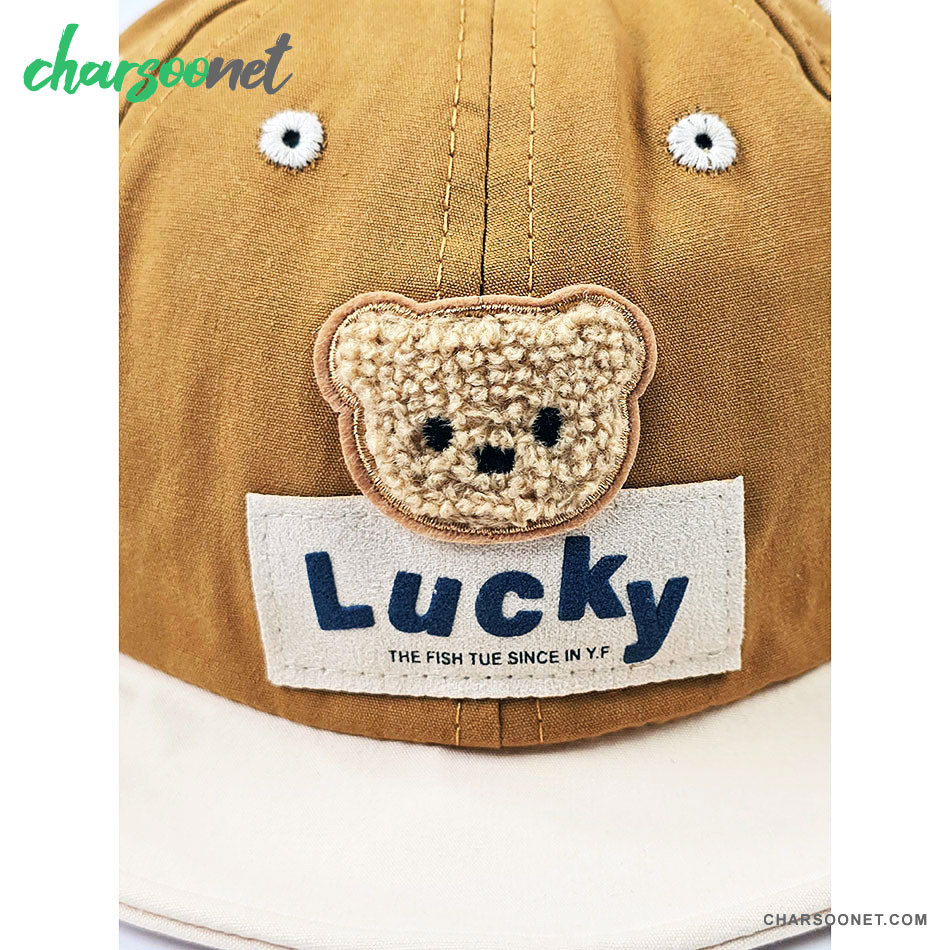 کلاه کپ بچگانه طرح تدی Lucky رنگ شتری