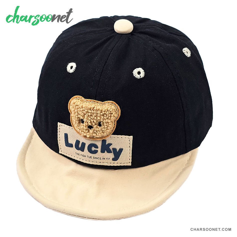 کلاه کپ بچگانه طرح تدی Lucky رنگ مشکی