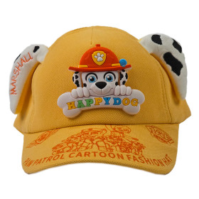 کلاه کپ بچگانه طرح Happy Dog رنگ لیمویی