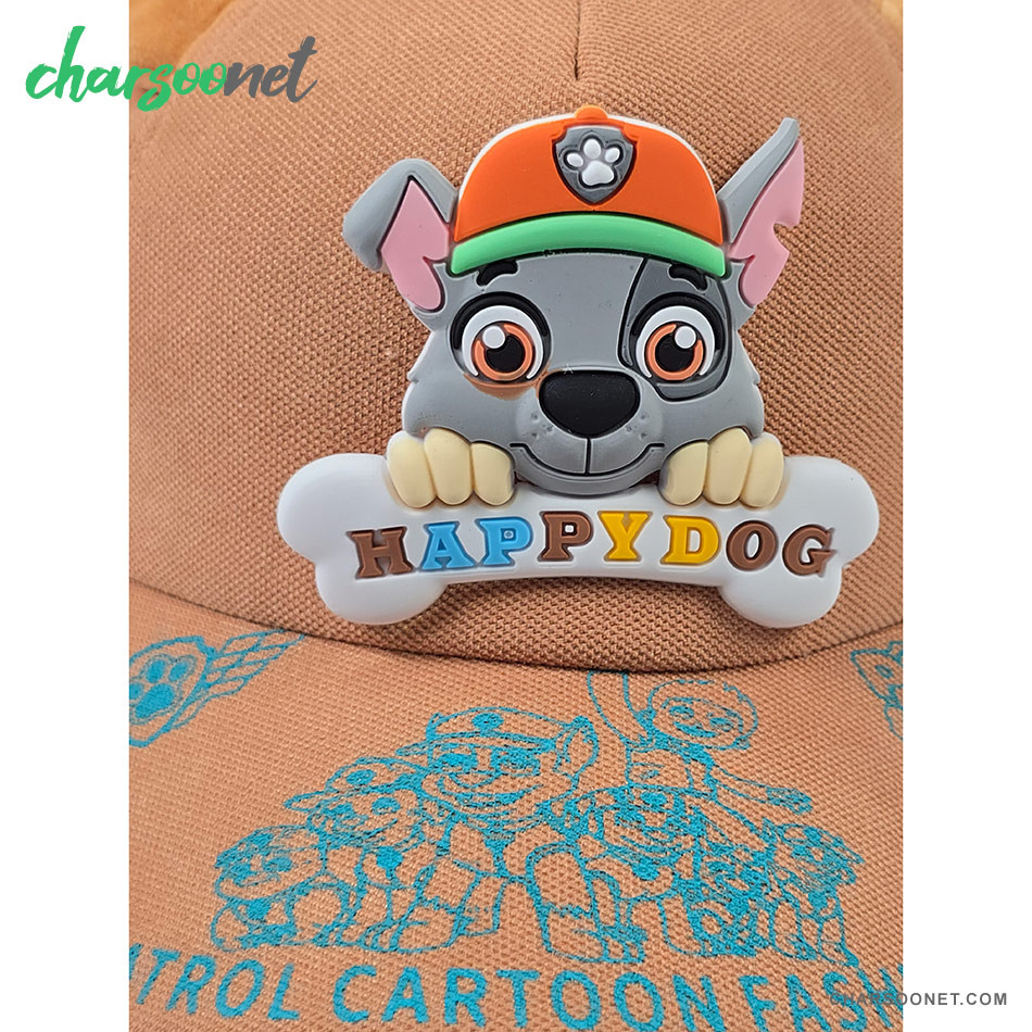 کلاه کپ بچگانه کتان طرح Happy Dog