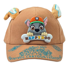 کلاه کپ بچگانه کتان طرح Happy Dog