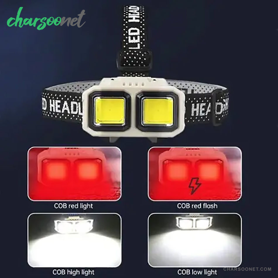 چراغ پیشانی شارژی COB مدل HX-816