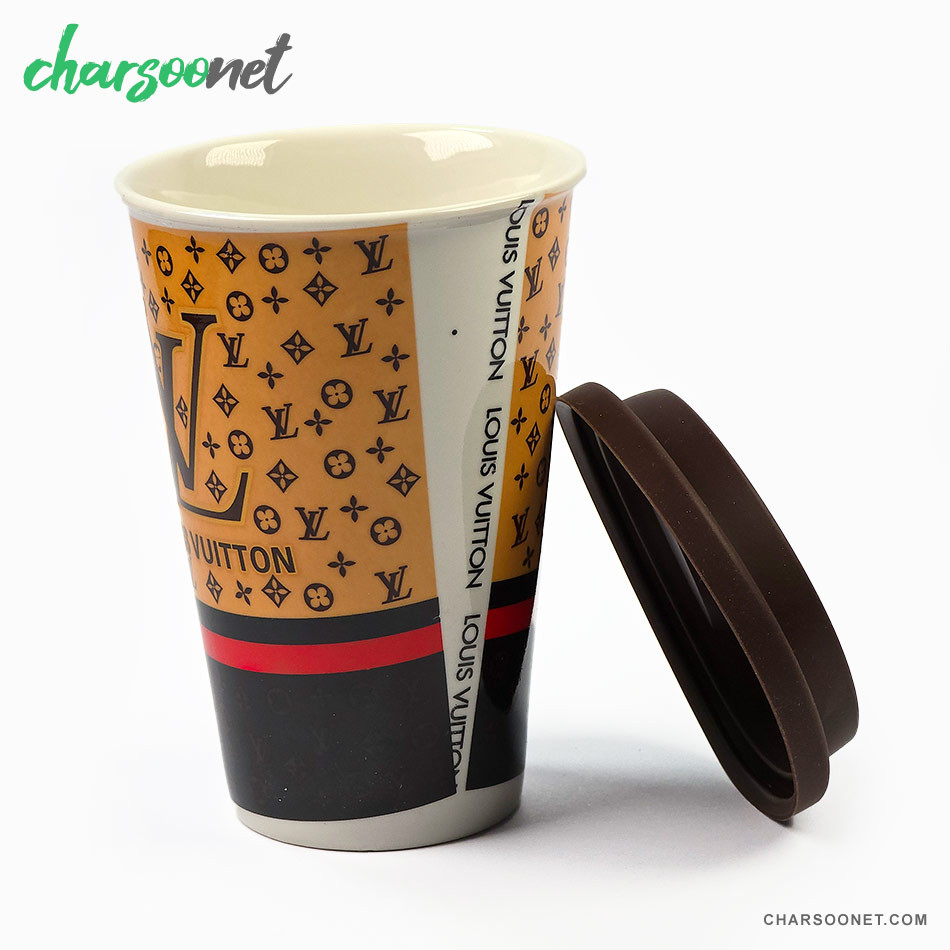 ماگ درب سیلیکونی طرح Louis Vuitton