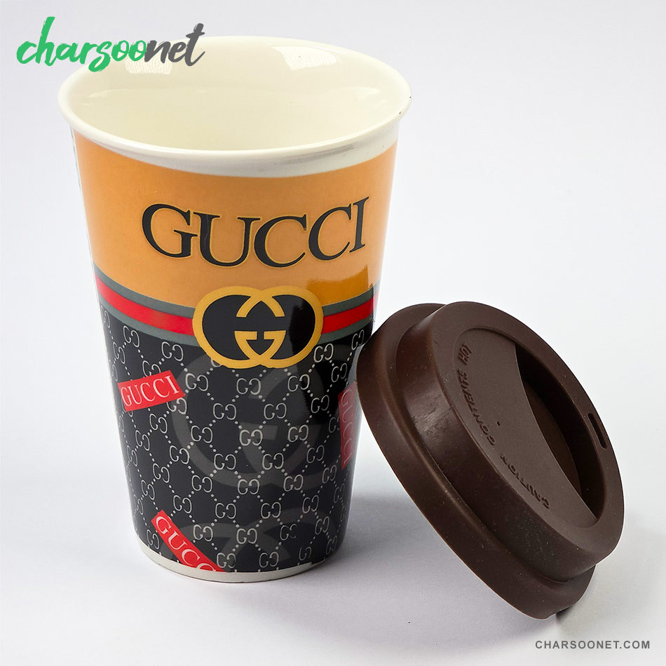 ماگ درب سیلیکونی طرح Gucci