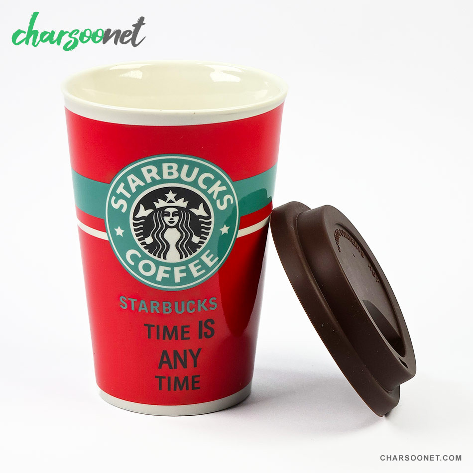 ماگ درب سیلیکونی طرح Starbucks