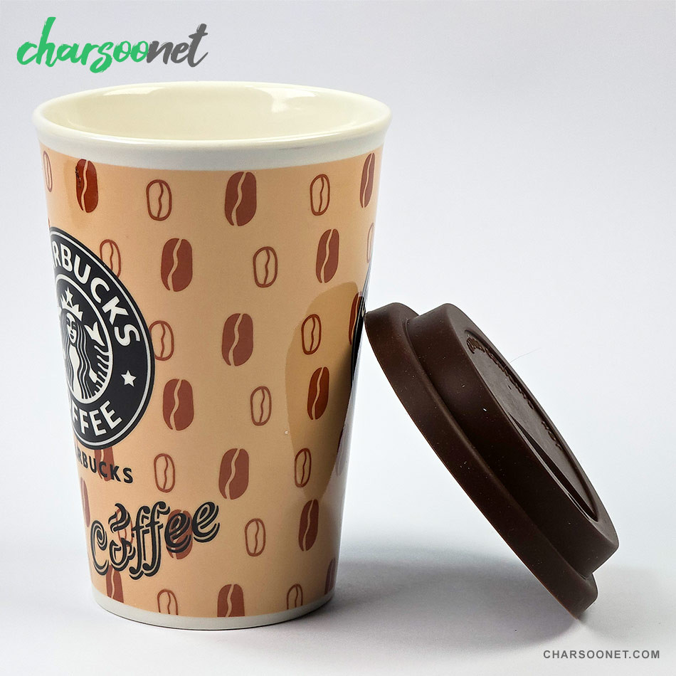 ماگ درب سیلیکونی طرح Starbucks