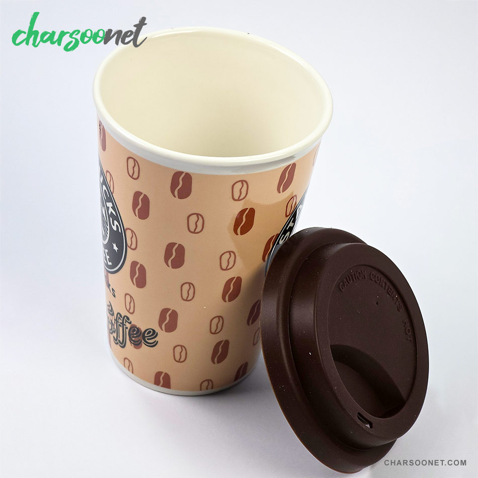ماگ درب سیلیکونی طرح Starbucks