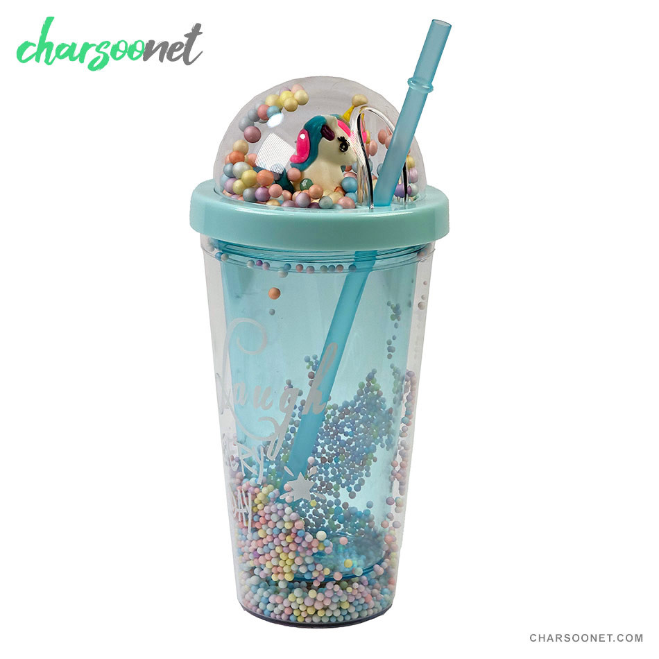 لیوان اسموتی نی دار درب جادویی یونیکورن