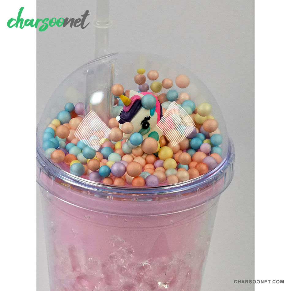 لیوان اسموتی نی دار درب جادویی گنبدی چراغ دار