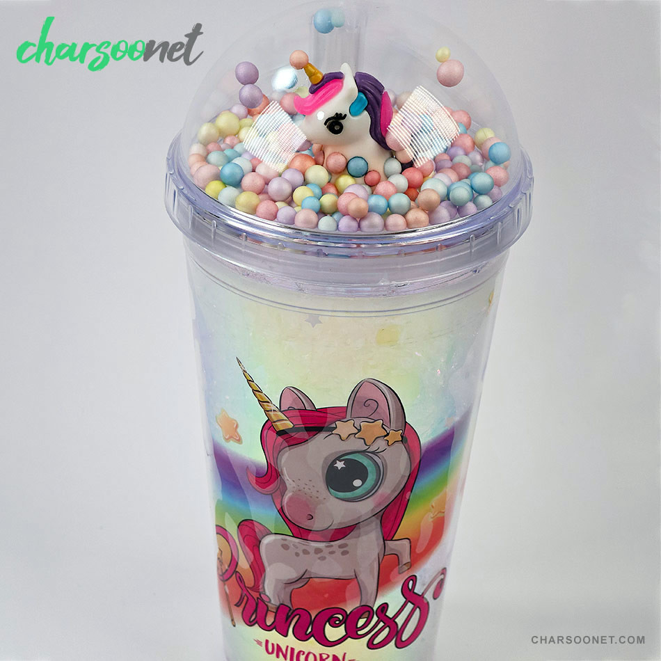 لیوان اسموتی نی دار درب جادویی گنبدی چراغ دار