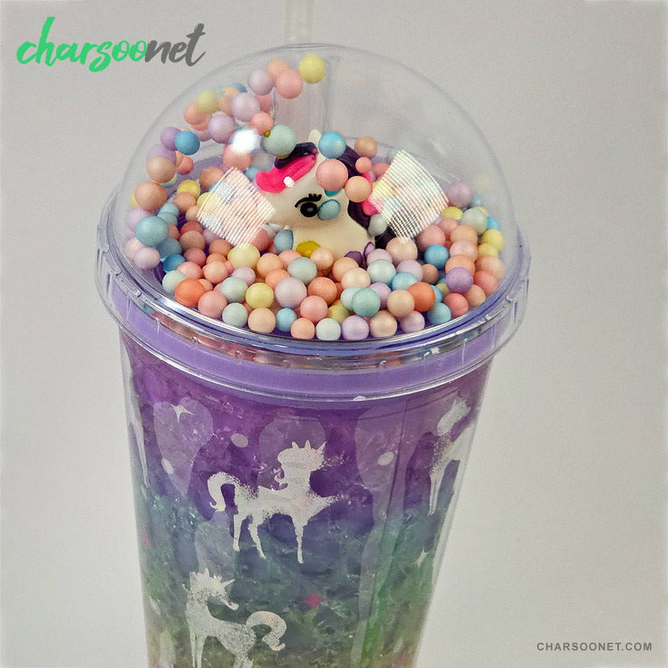 لیوان اسموتی نی دار درب جادویی گنبدی چراغ دار