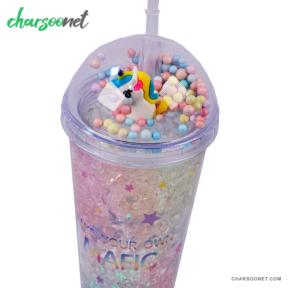 لیوان اسموتی نی دار درب جادویی گنبدی