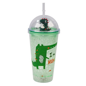 لیوان اسموتی نی دار درب جادویی گنبدی طرح دایناسور