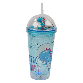 لیوان اسموتی نی دار درب جادویی گنبدی طرح دایناسور