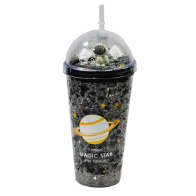 لیوان اسموتی نی دار درب جادویی گنبدی طرح فضانورد