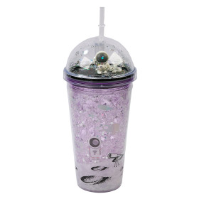 لیوان اسموتی نی دار درب جادویی گنبدی طرح فضانورد