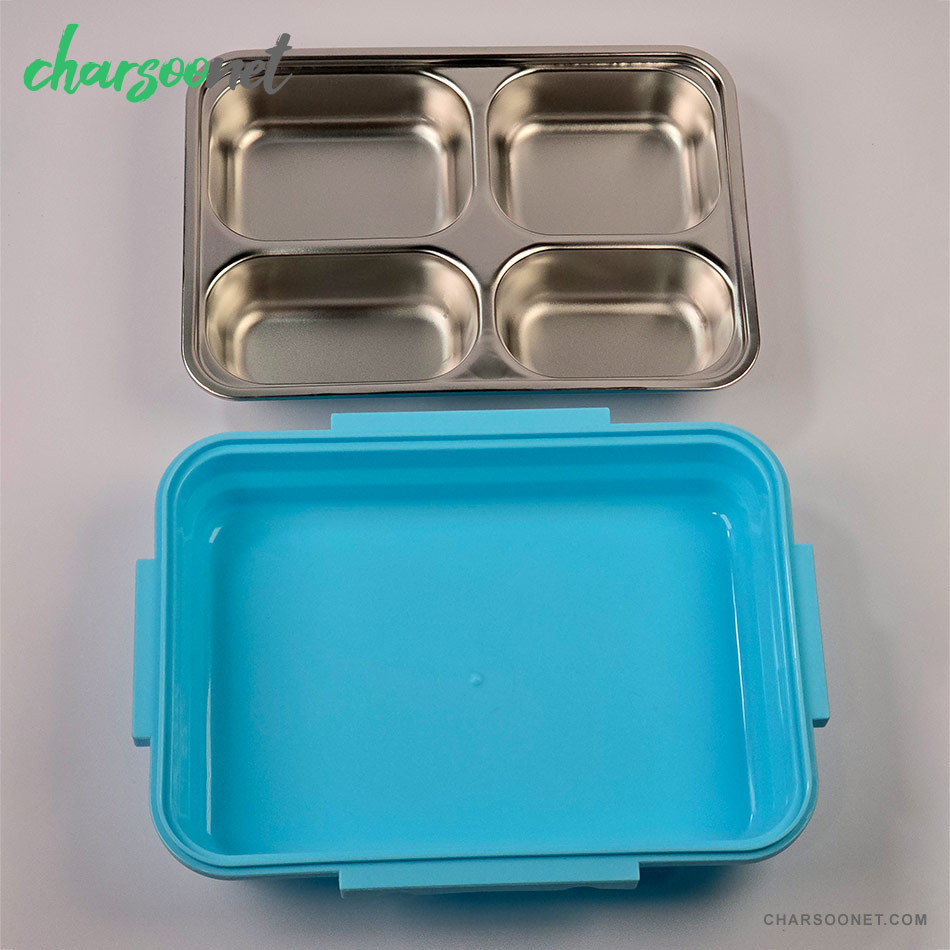 ظرف غذای چهار بخشی استیل