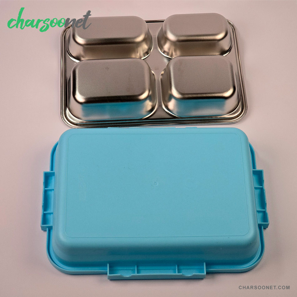 ظرف غذای چهار بخشی استیل