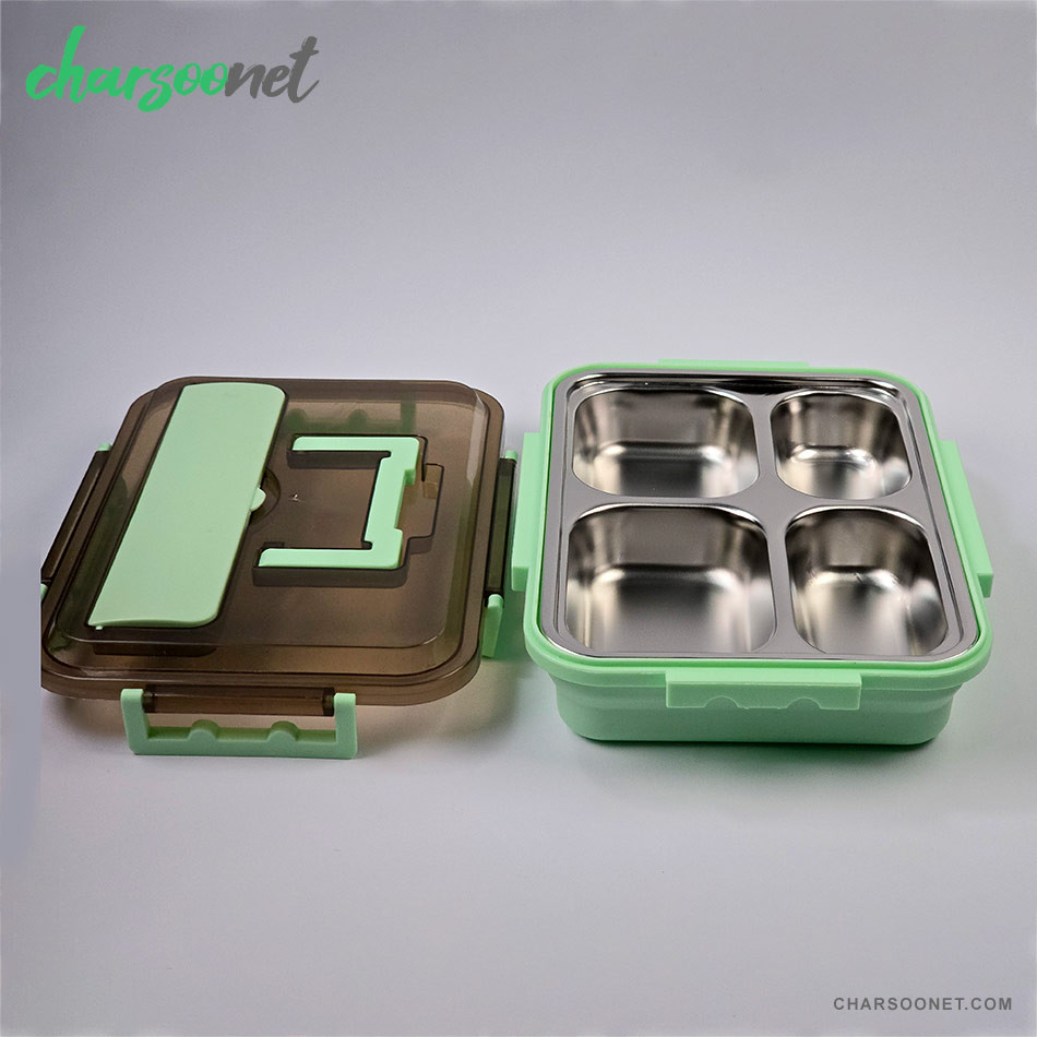 ظرف غذای چهار بخشی استیل ضدزنگ