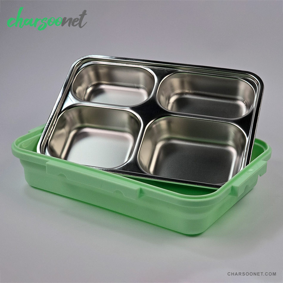 ظرف غذای چهار بخشی استیل ضدزنگ