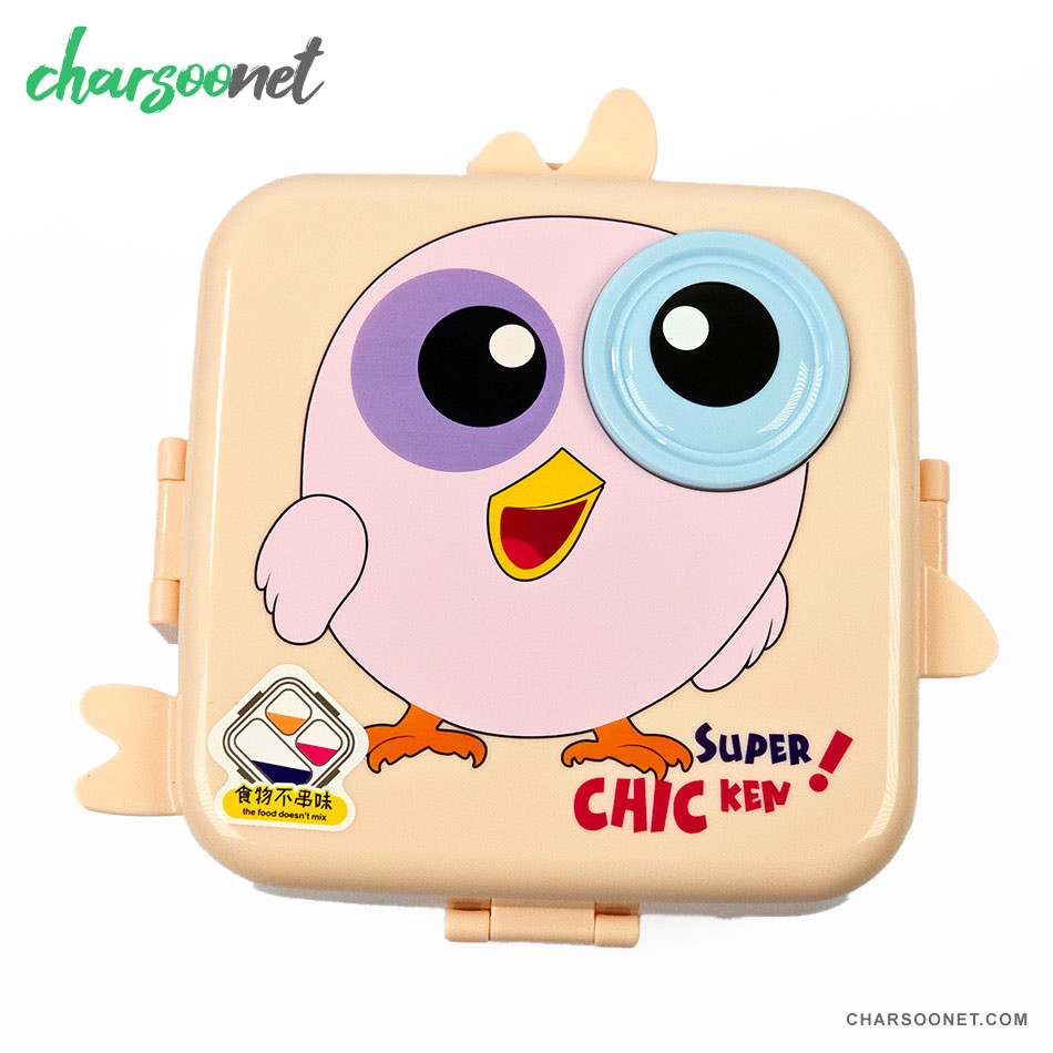 ظرف غذای کودک دو طبقه طرح جوجه