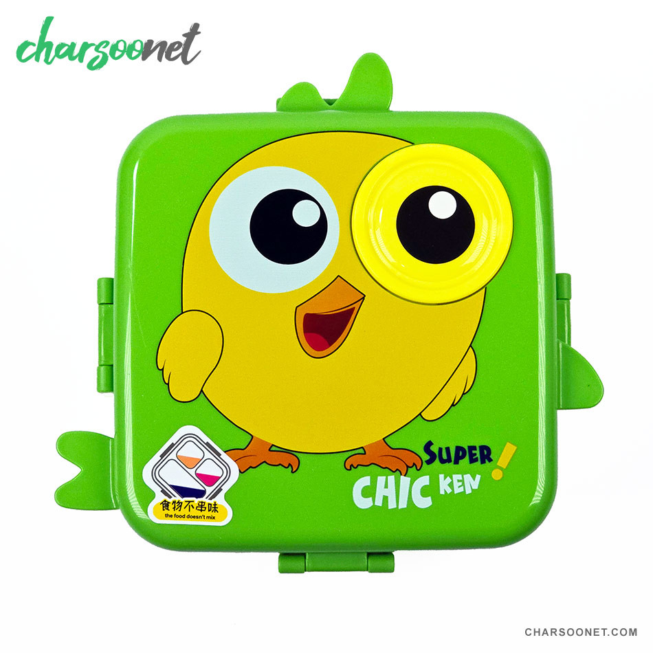 ظرف غذای کودک دو طبقه طرح جوجه