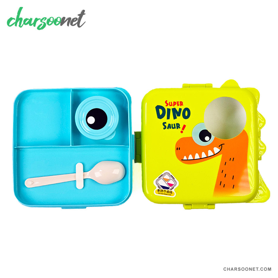 ظرف غذای کودک دو طبقه طرح دایناسور