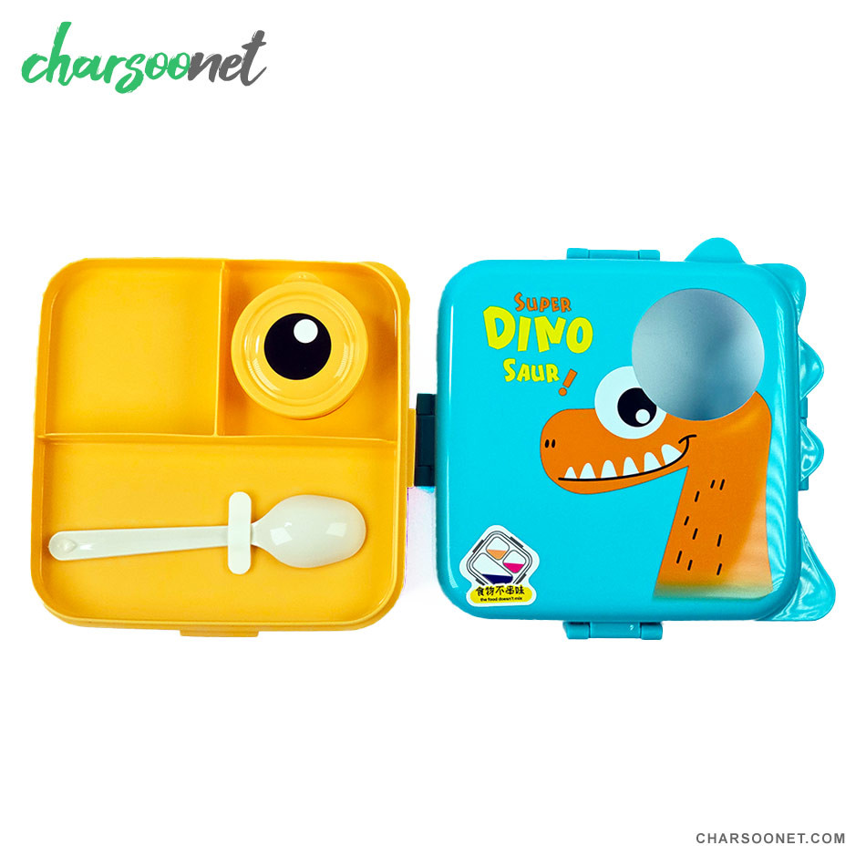 ظرف غذای کودک دو طبقه طرح دایناسور