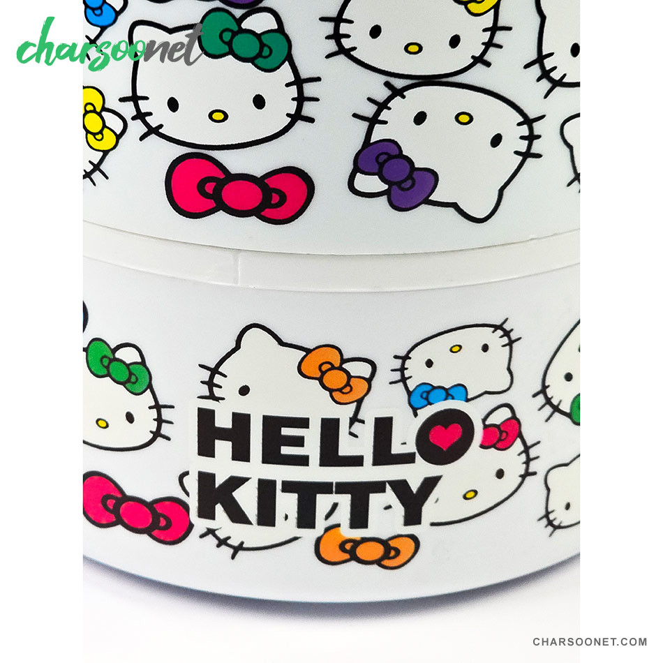 ظرف غذای کودک دو طبقه داخل استیل طرح کیتی