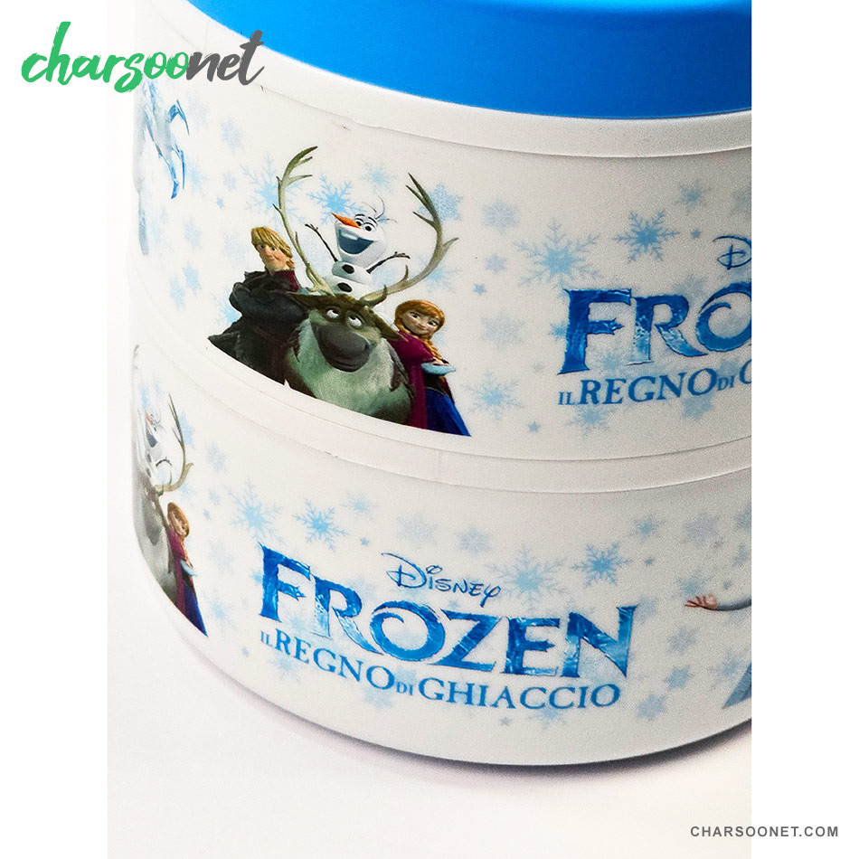 ظرف غذای کودک دو طبقه داخل استیل طرح فروزن