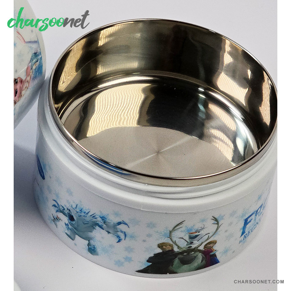 ظرف غذای کودک دو طبقه داخل استیل طرح فروزن