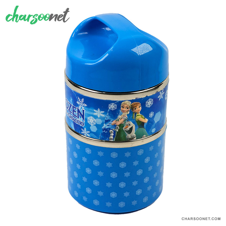 ظرف غذای کودک دو طبقه داخل استیل طرح فروزن