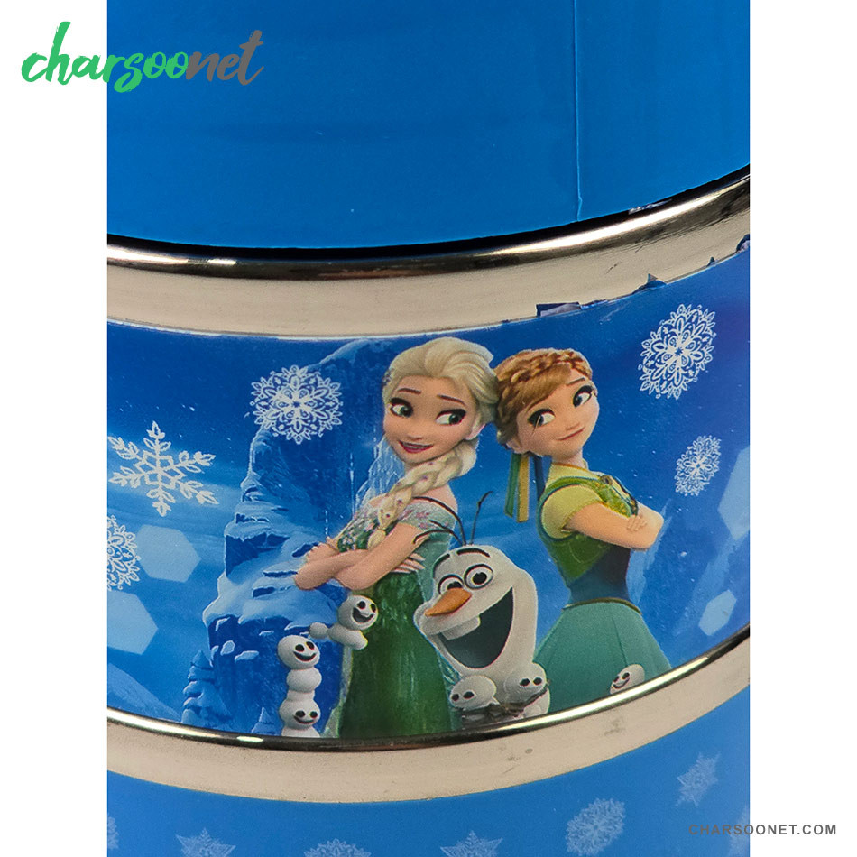 ظرف غذای کودک دو طبقه داخل استیل طرح فروزن