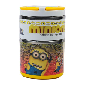 ظرف غذای کودک دو طبقه داخل استیل طرح مینیون