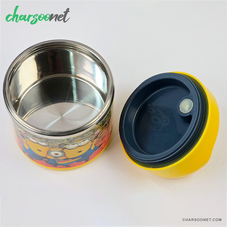 ظرف غذای کودک طرح مینیون ها داخل استیل
