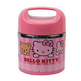 ظرف غذای استیل دسته دار طرح کیتی