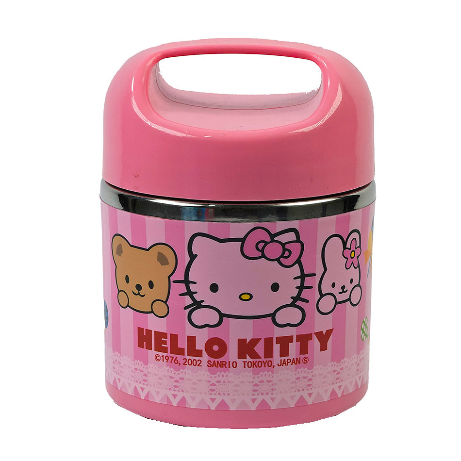 ظرف غذای استیل دسته دار طرح کیتی