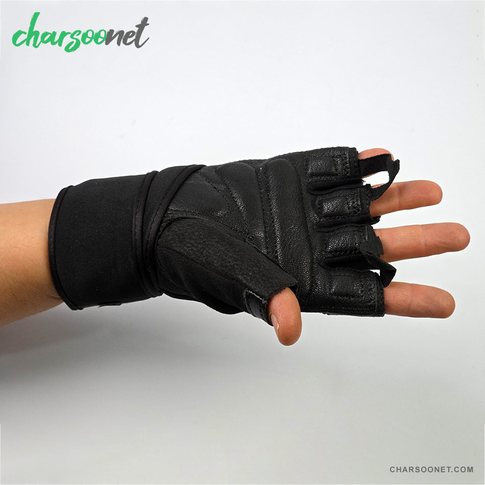 دستکش ورزشی نیم انگشتی مچدار Power Max