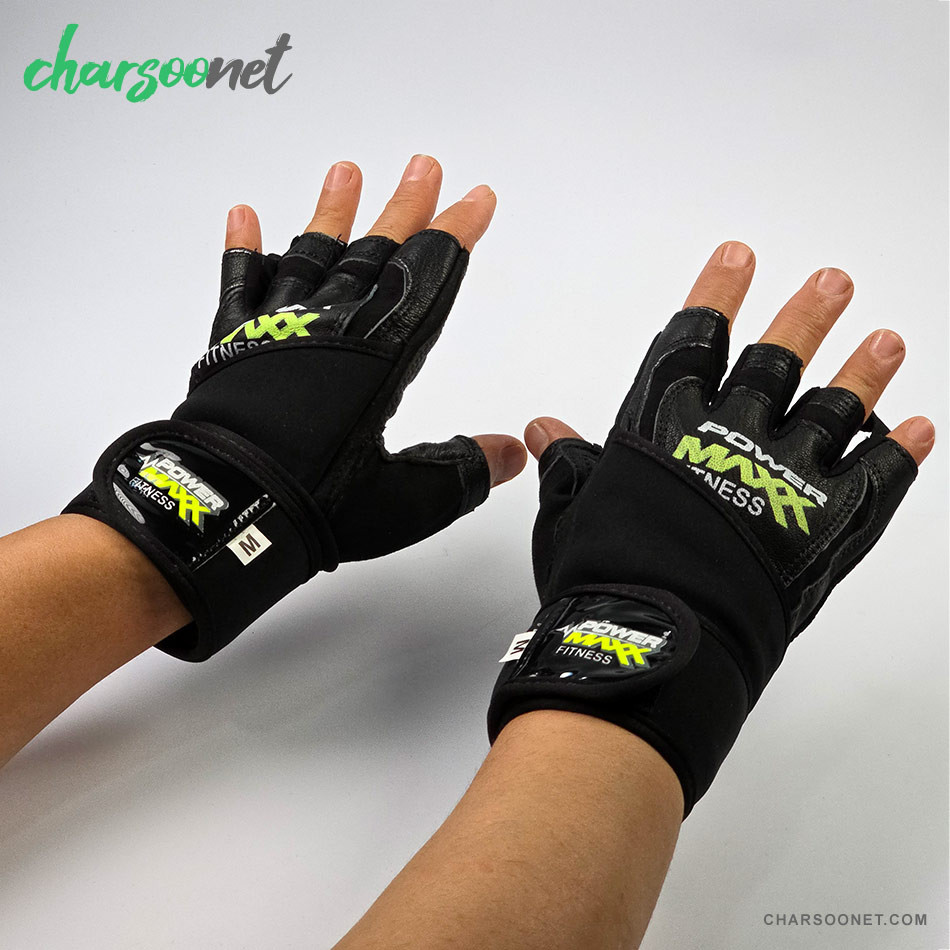 دستکش ورزشی نیم انگشتی مچدار Power Max