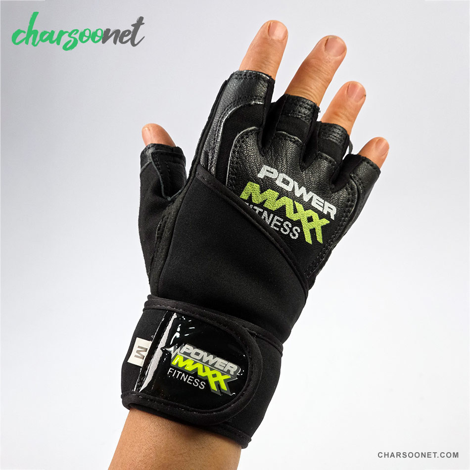 دستکش ورزشی نیم انگشتی مچدار Power Max