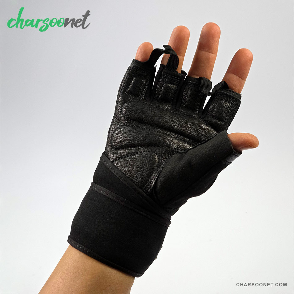 دستکش ورزشی نیم انگشتی مچدار Power Max