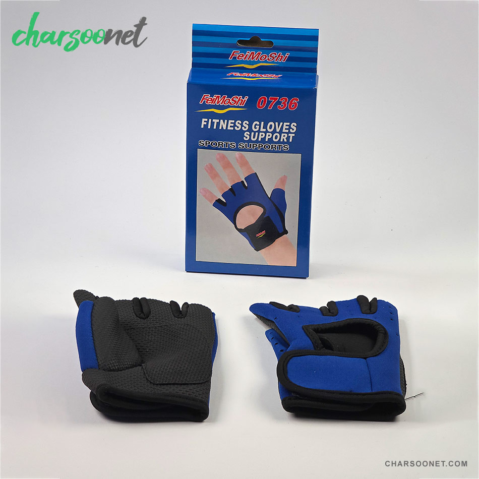 دستکش نیم انگشتی طبی ورزشی فیتنس FeiMoShi