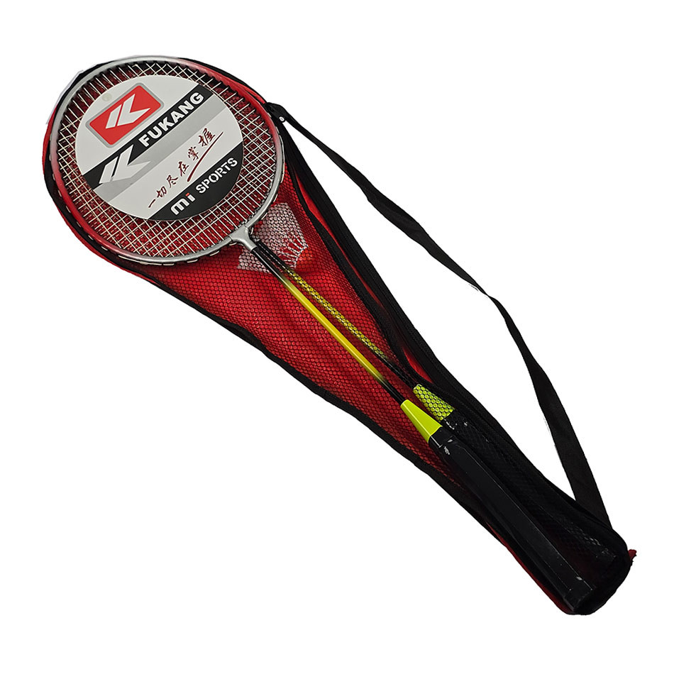 راکت بدمینتون حرفه ای دو عددی همراه کاور و توپ