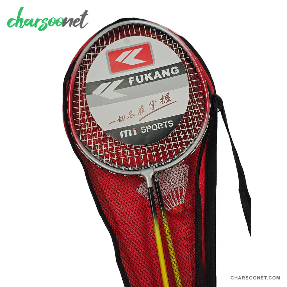 راکت بدمینتون حرفه ای دو عددی همراه کاور و توپ