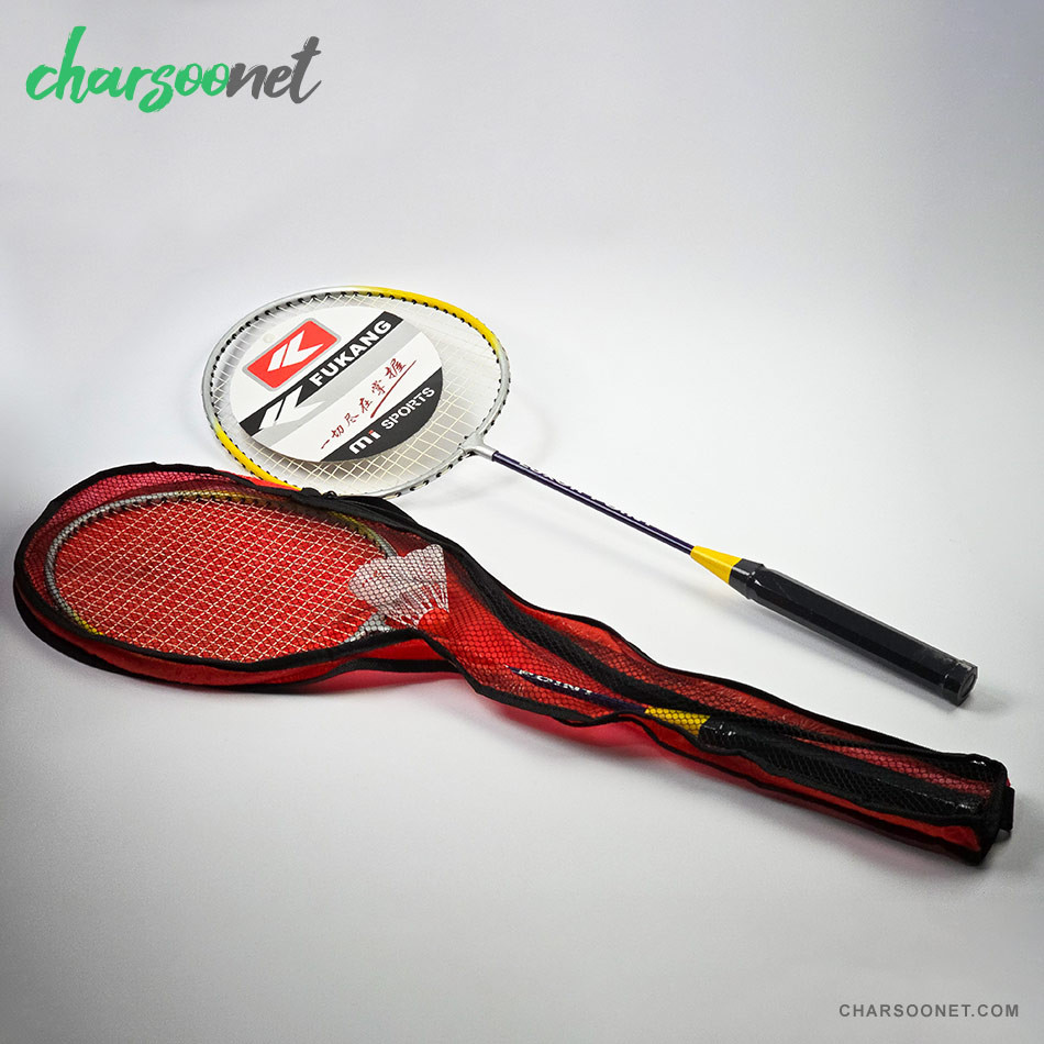 راکت بدمینتون حرفه ای دو عددی همراه کاور و توپ