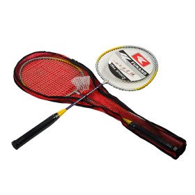 راکت بدمینتون حرفه ای دو عددی همراه کاور و توپ
