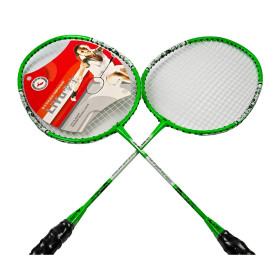 راکت بدمینتون دوعددی همراه کاور و 12عدد توپ