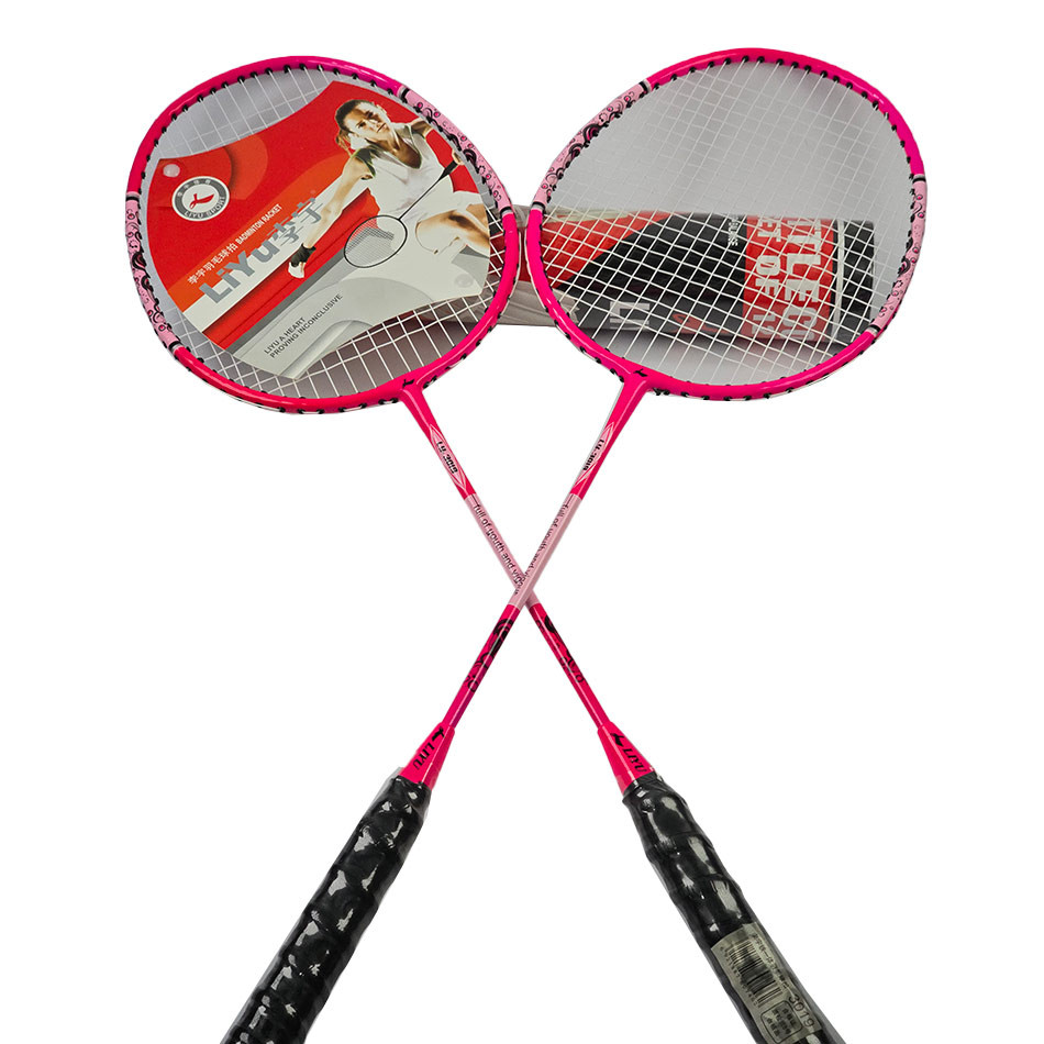 راکت بدمینتون دوعددی همراه کاور و 12عدد توپ