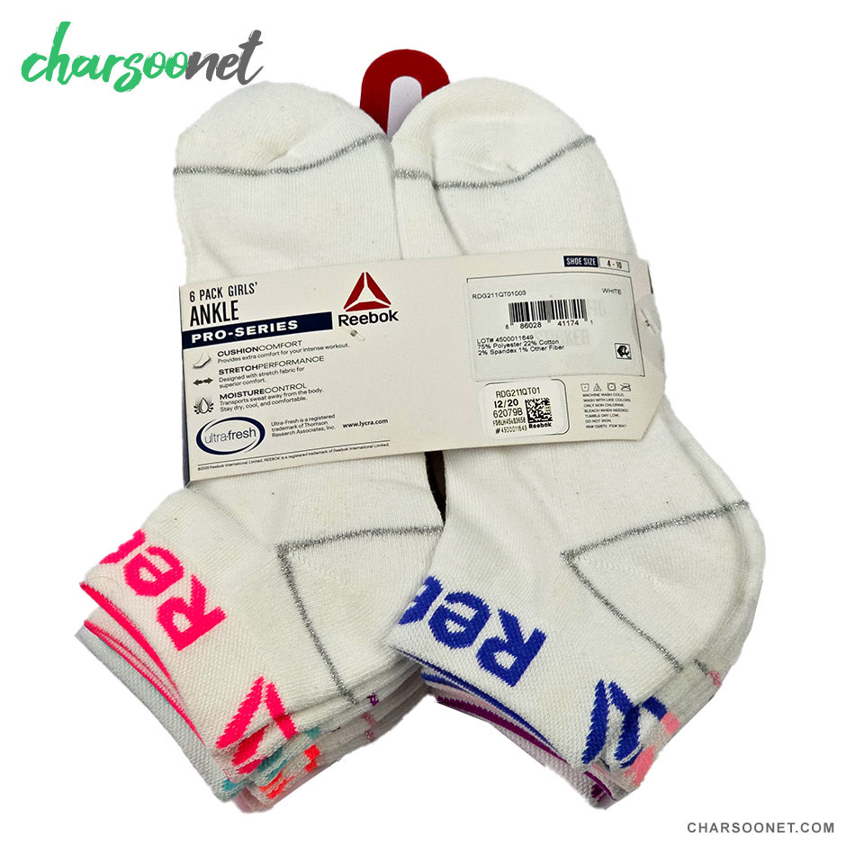 پک شش جفتی جوراب دخترانه ریباک سایز 35 تا 40